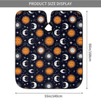Full Coverage Hair Styling Cape, Sun Moon Stars Constellation Professional Hair Cutting Apron Haircuting Salon Cape Gown for Barbers