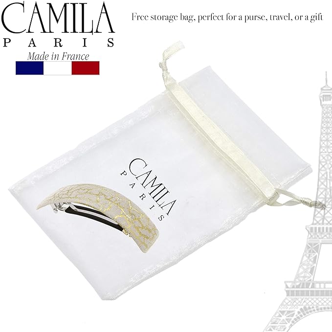 Camila Paris CP2553 French Hair Barrette Clip for Girls for Thick Curly Wavy Long Hair, Strong Hold Grip Hair Clips for Women, Automatic, No Slip Durable Styling Girls Hair Accessories, Made in France