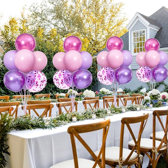 4 Sets Pink and Purple Balloons Stand - Image 2