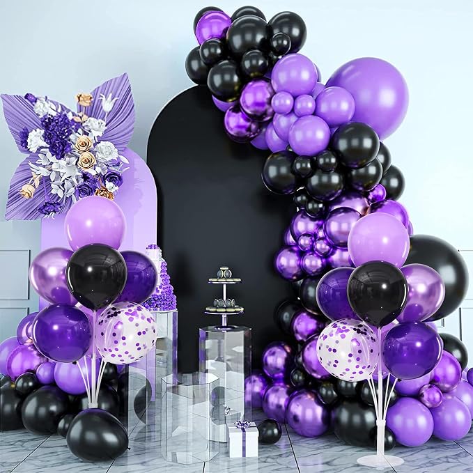 4 Sets Purple Black Balloons Stand - Image 6