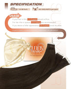 Sunny Hair Brown Tape in Hair Extensions Human Hair 18 inch Remy Hair Extensions Tape in Thick End Tape ins Human Hair Extensions 40Pcs 100g