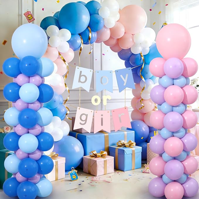 Blue Pink and Purple Balloon Column Stand Kit Set of 2 - Image 7