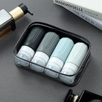 Travel Bottles for Toiletries, Tsa Approved 2oz Travel size Bottles, BPA Free Leak Proof Travels Toiletry Containers, Traveler Accessories with Toiletry Bag for Shampoo Liquid (4 Pack)