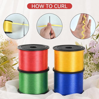 TONIFUL Red Green Yellow Blue Curling Ribbon Balloon String Gift Wrapping | 400 - Image 6