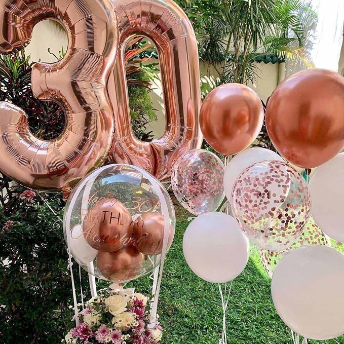 Rose Gold 35 Number Balloons, 40 Inch Giant Number 35 Balloons Foil Mylar - Image 6