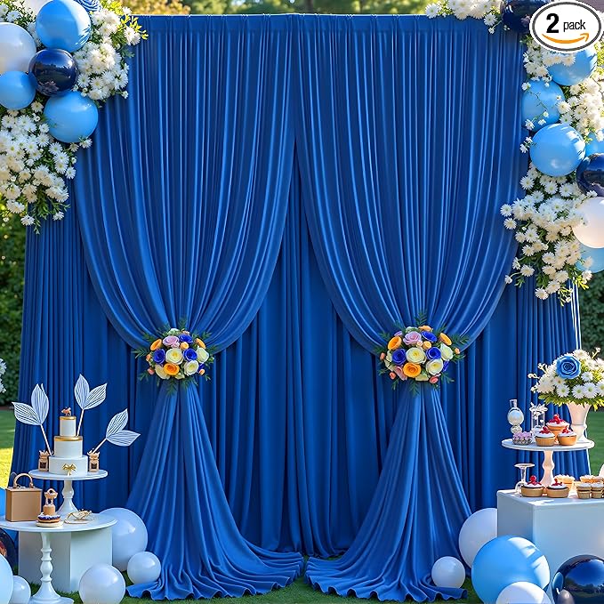 10ft×14ft Royal Blue Wrinkle Free Backdrop Curtain by ENJOYYOURPARTY