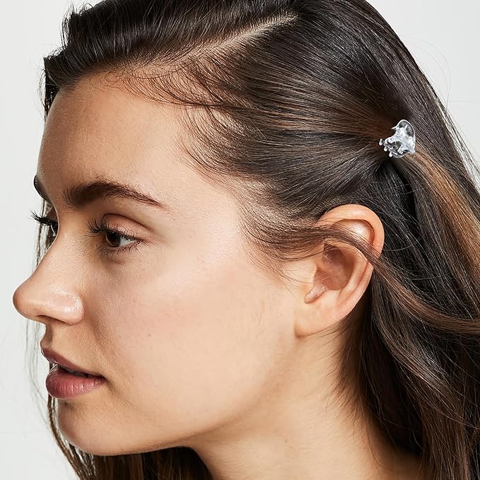 Cobahom 120PCS Clear Mini Hair Claw Clips, 0.39 Inch/1cm Claw Clips for Hair, No-Slip Plastic Small Jaw Clips for Fine Thin Hair, Micro Hair Clips for Women Girls, Clear