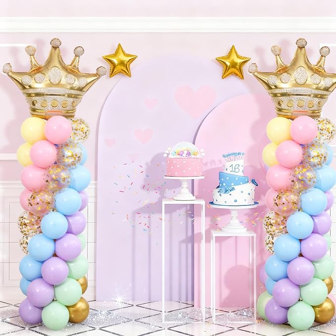 Pastel Princess Party Balloon Column Stand Arch Kit Set of 2 - Image 2