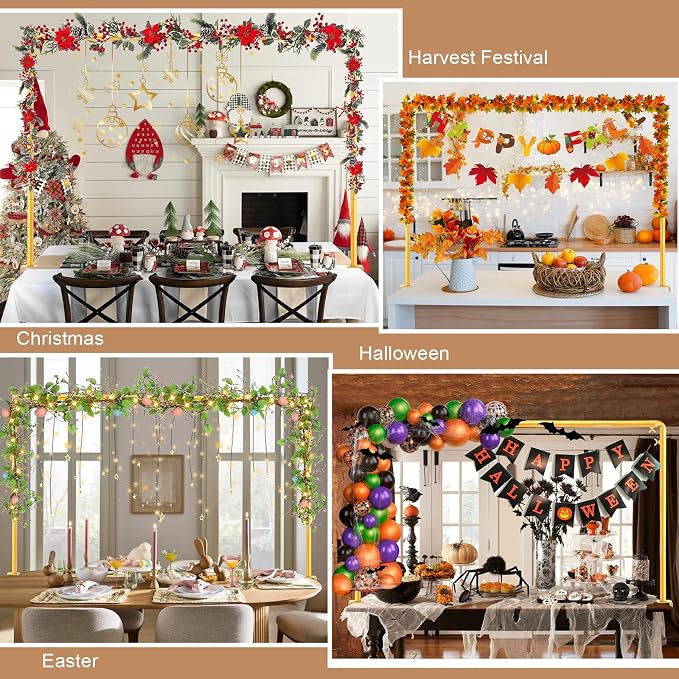 Over The Table Rod Stand with Clamps Gold Table Balloon Arch Frame | Adjustable - Image 3