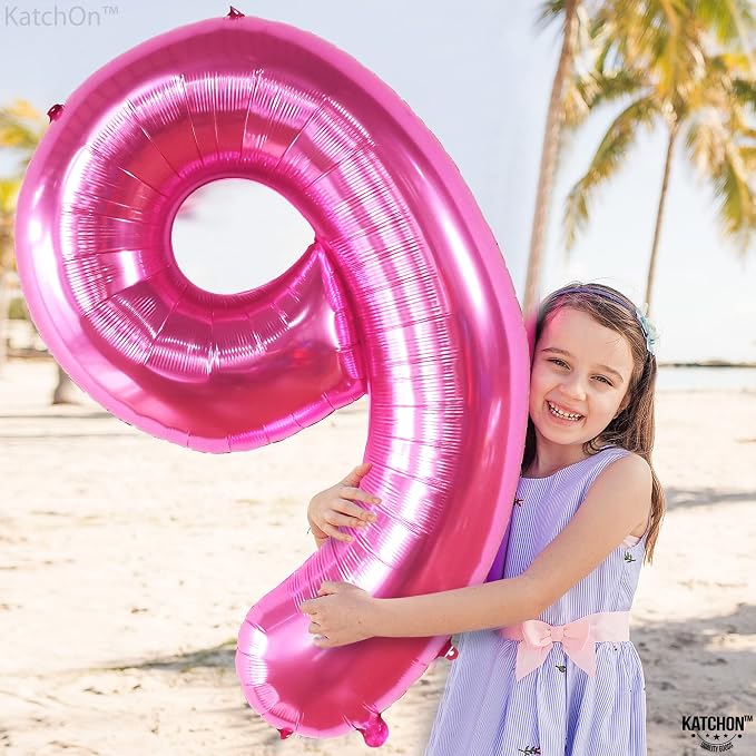 KatchOn, Giant Hot Pink Number 9 Balloon- 40 Inch, 9th Birthday Decorations | - Image 4