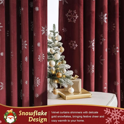 Beauoop Christmas Red Velvet Curtain - Image 8