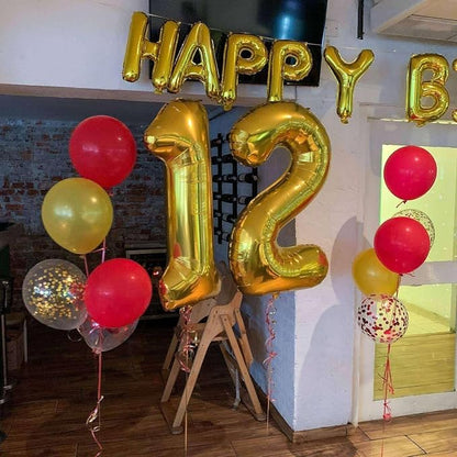 Gold 15 Number Balloons, 40 Inch Giant Number 15 Balloons Foil Mylar Helium - Image 3