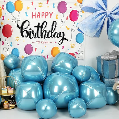 12Pcs Light Blue Round Foil Balloons, Metallic Pearl Blue Foil Balloon - Image 3
