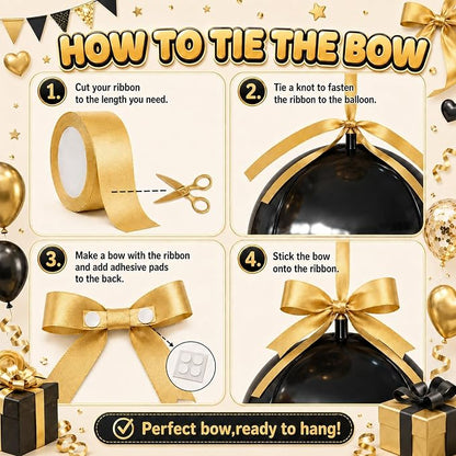 Black Gold Round Foil Balloons - Image 3