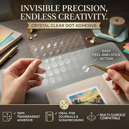 Glue Dots Double Sided 300 PCS, 0.79 Inch Clear Sticky Tack, Transparent - Image 6