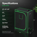 VIVOSUN S425 4x2 Grow Tent, 48"x24"x60" High Reflective Mylar with Observation Window and Floor Tray for Hydroponics Indoor Plant for VS2000