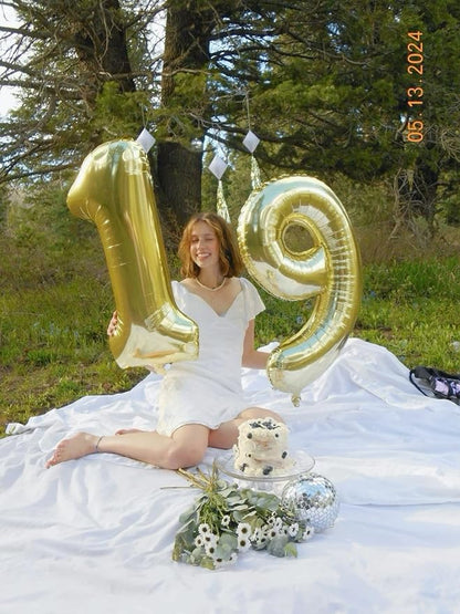 Champagne Gold Number 9 Balloon 40 inch, Balloon numbers party supplies - Image 8