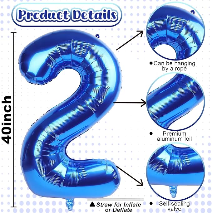 Navy Blue 21st Birthday Balloons - Image 2