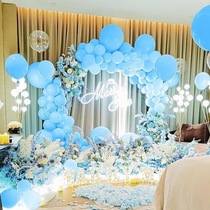 200 Pieces Light Blue Balloons Different Sizes Pastel Blue Balloons Garland - Image 6