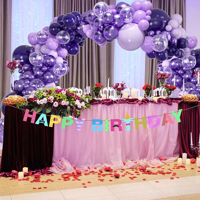 136-Pack Metallic Purple & Lavender Lilac Balloon Garland Kit | Dark/Light - Image 5