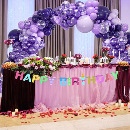 136-Pack Metallic Purple & Lavender Lilac Balloon Garland Kit | Dark/Light - Image 5
