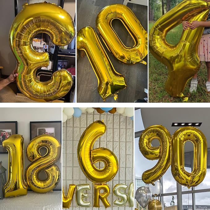40 Inch Gold Number 8 Balloon, 8th Birthday Decoration Boys Girls | Large Self - Image 6