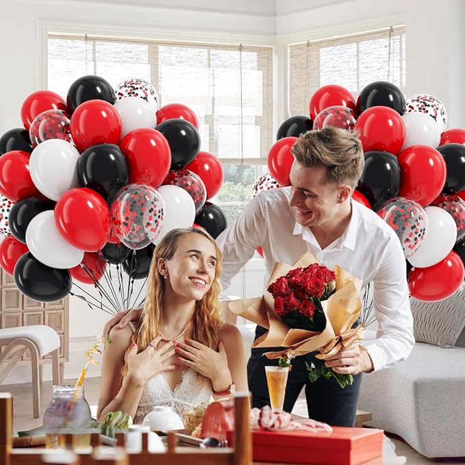 60pcs Red and Black Balloons - Image 8