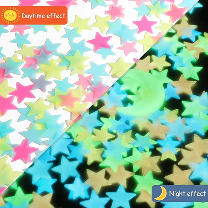 AM AMAONM Glow in The Dark Luminous Stars Fluorescent Noctilucent Plastic Wall - Image 3