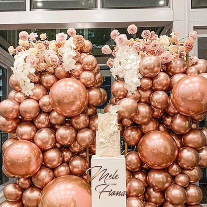 412pcs Metallic Rose Gold Balloon Garland Arch Kit 18 12 10 5 Inch Different - Image 4