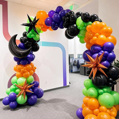 Orange Purple Green Black Balloons - Image 5