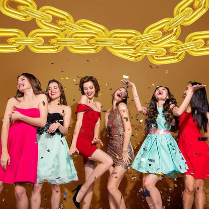 24 Giant Gold Chain Balloons, 16 Inch Foil Balloons - Image 7
