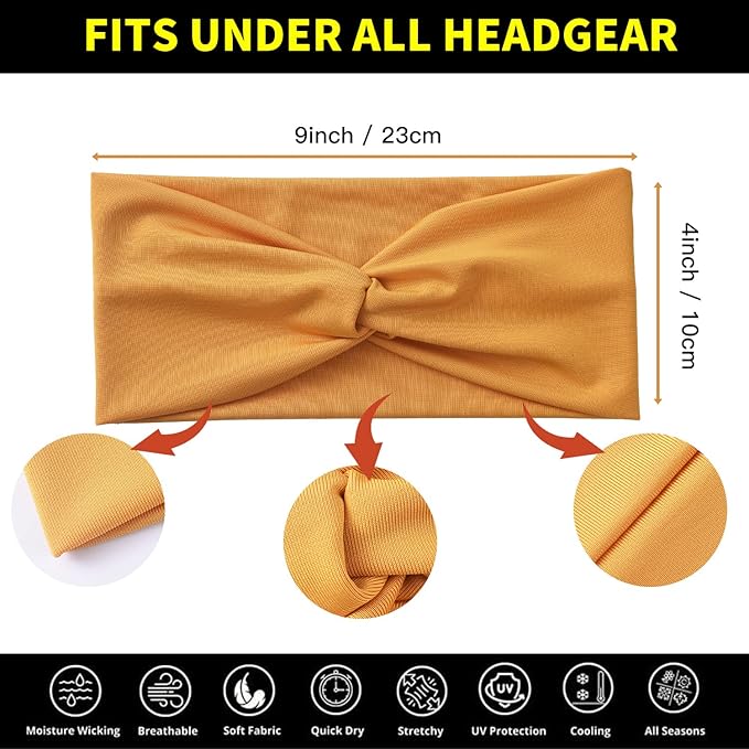 Yeshan 12 Pack Wide Twist Headbands for Women No slip Turban Headband Stretchy Criss Cross Head bands Yoga Workout Sport Hair bands Solid colors Bandana Headbands