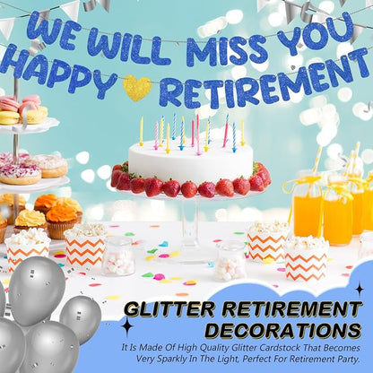 Fulmoon Pre Strung Happy Retirement and We Will Miss You Banner Bunting - Image 7