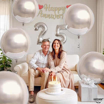 KatchOn Metallic Silver Balloons - Image 5