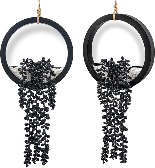 Der Rose 2 Pack Black Artificial Hanging Plants by DerRose