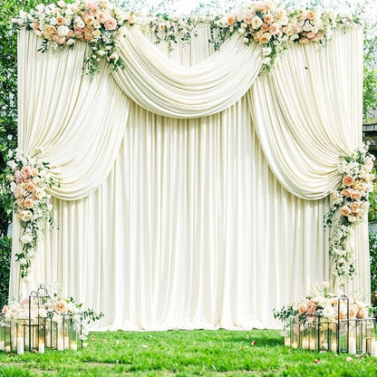 8 Panels Ivory Backdrop Curtains - Image 3