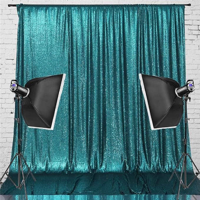 Eternal Beauty Teal 3mm Sequin Backdrop 20x10 Ft - Image 9