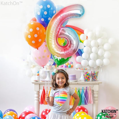 KatchOn Rainbow Number 6 Balloon 40 Inch - Image 6