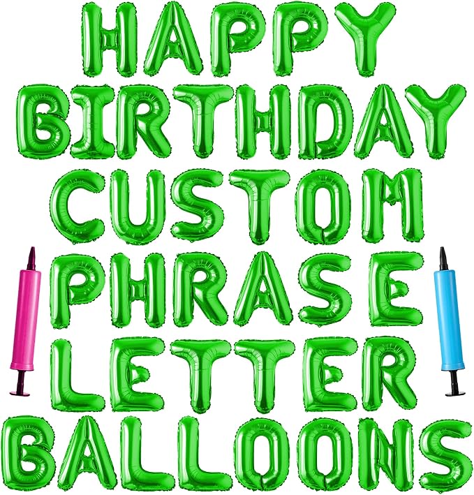 Happy Birthday Balloon Banner Custom Phrase Balloons letter 16 inch by LIOZEOKUN