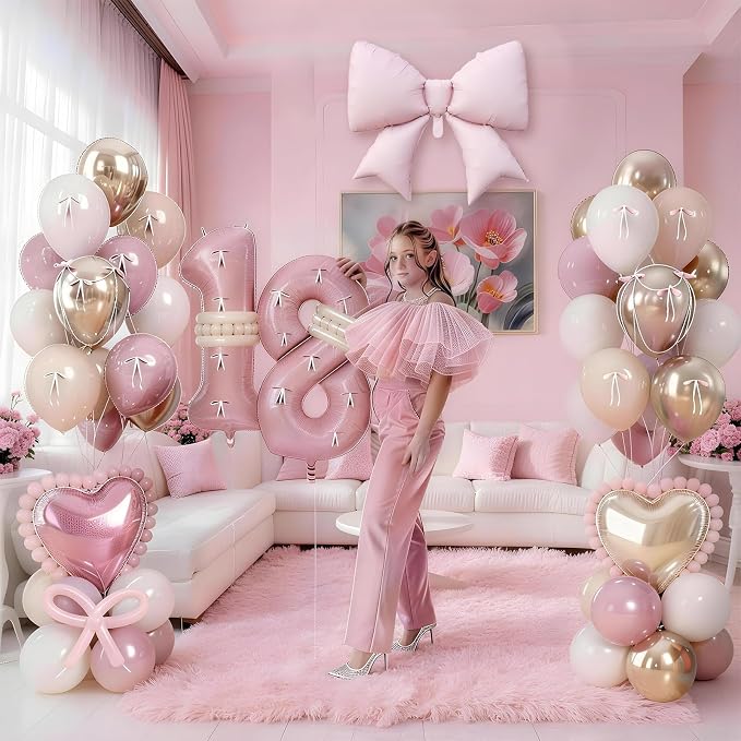 Dusty Pink Balloon Number 18 for 18th Birthday Decorations Girls, Retro Blush - Image 7