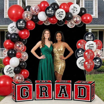 Graduation Decorations 2026 Black Red and White Balloon Boxes, Class of 2026 - Image 9