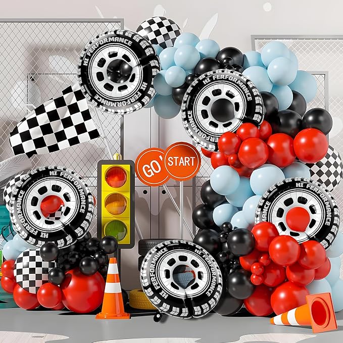 Race Car Balloons 5pcs 30inch Wheel Balloons Tire Balloon Tyre Racing Balloon - Image 3