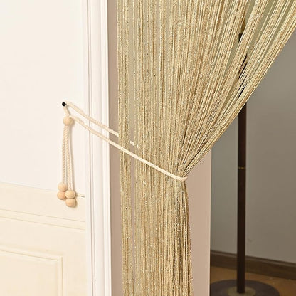 Hysenm 2 Pack 39 x 79 Inch String Door Curtains, Hippie Room Divider Decor - Image 4