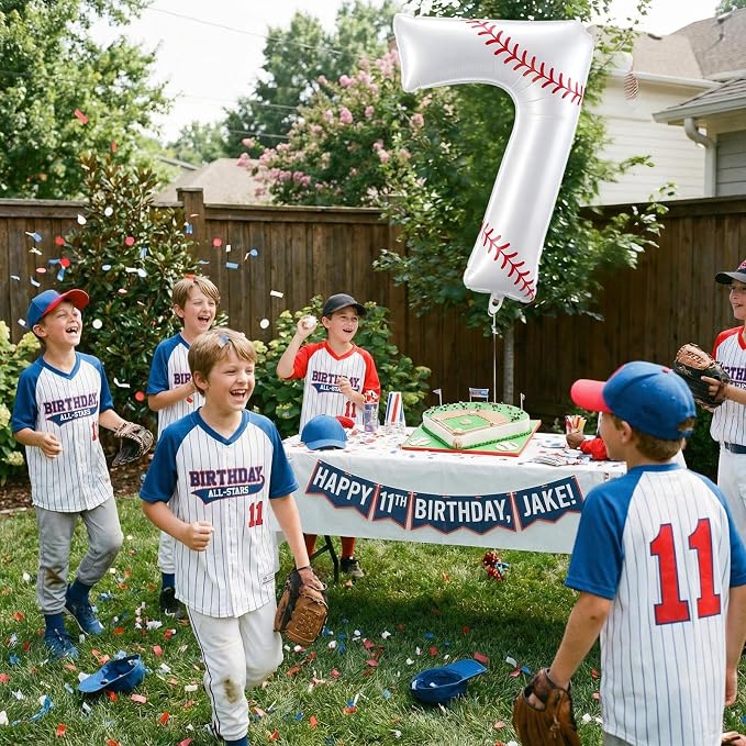 Jenaai Baseball Number 7 Balloons 40 Inch Baseball Theme Birthday Party - Image 6
