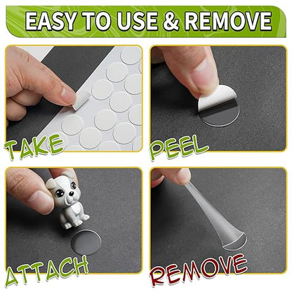 Piteno® 350Pcs Double Sided Adhesive Dots, 0.8" Clear Removable Sticky Adhesive - Image 3