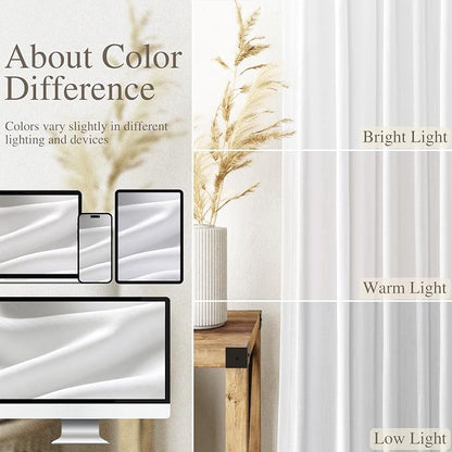 Linen White Extra Long Curtains - Image 5