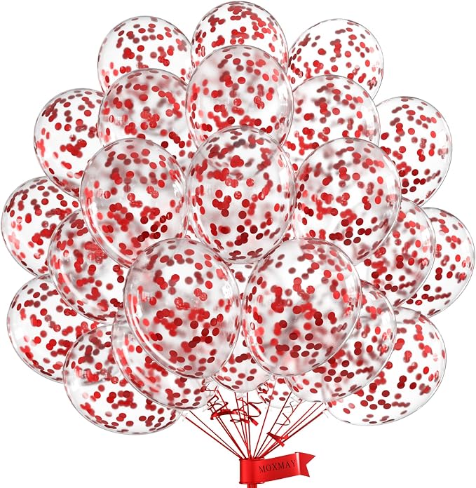 Red Confetti Balloons by MOXMAY