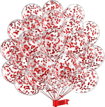 Red Confetti Balloons by MOXMAY