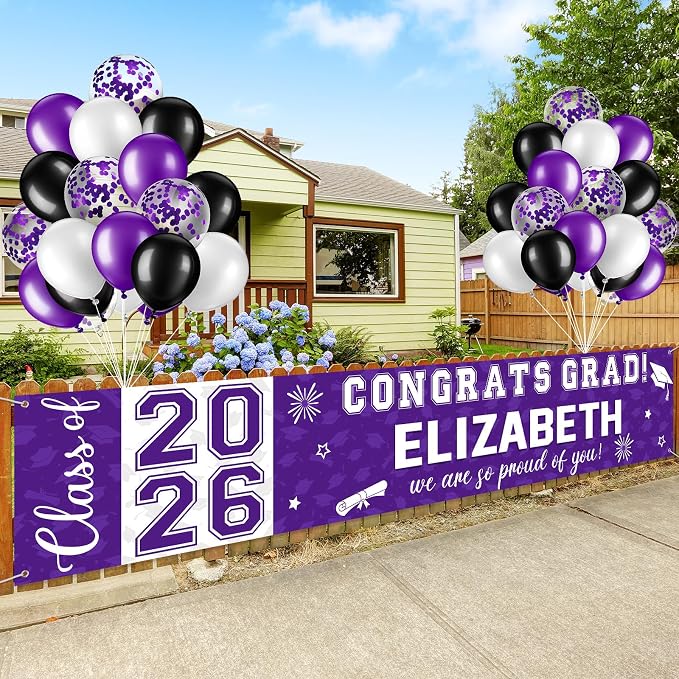 Graduation Congratulations Banner Decorations, Class of 2026 Personalized - Image 4