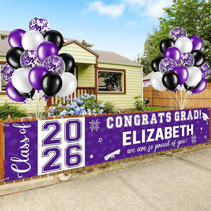 Graduation Congratulations Banner Decorations, Class of 2026 Personalized - Image 4